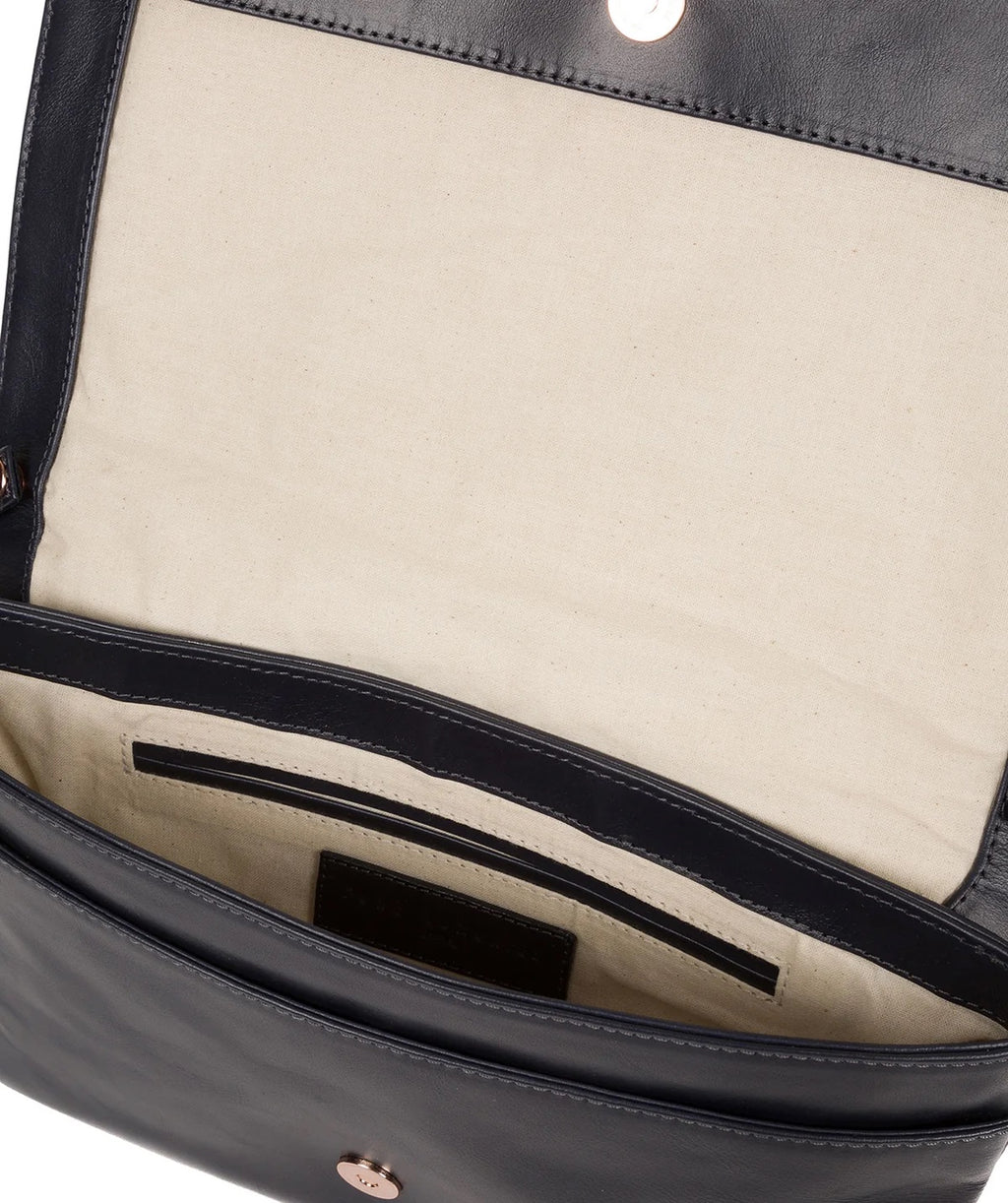 Navy Leather Shoulder or Clutch Bag