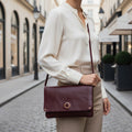 Burgundy Leather Shoulder or Clutch Bag