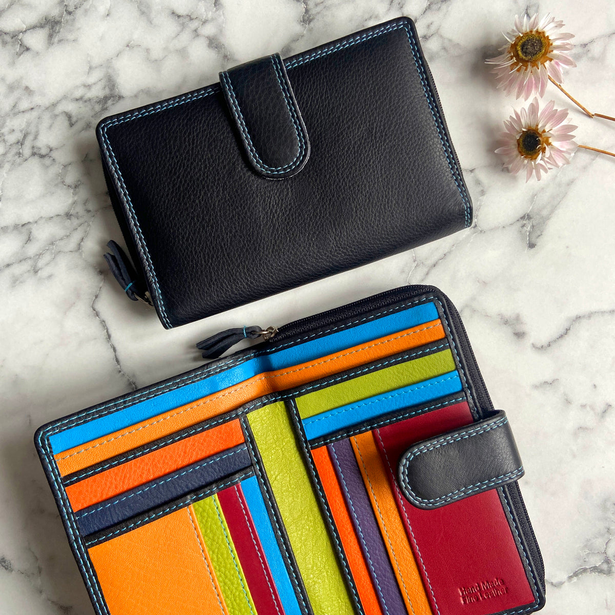 Rowallan Black Leather Purse - RFID Secure