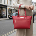 Large Red Leather Tote Bag