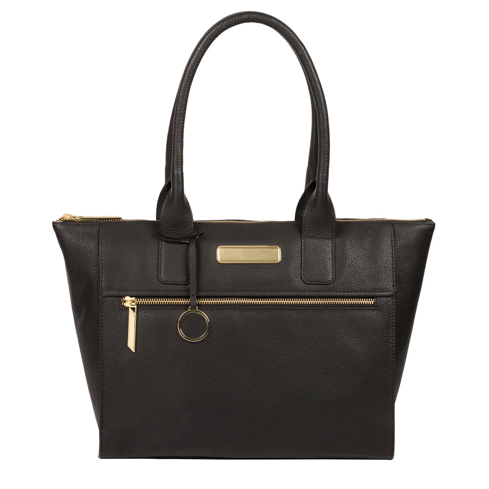 Black Leather Shoulder Bag, Handbag, Leather Tote