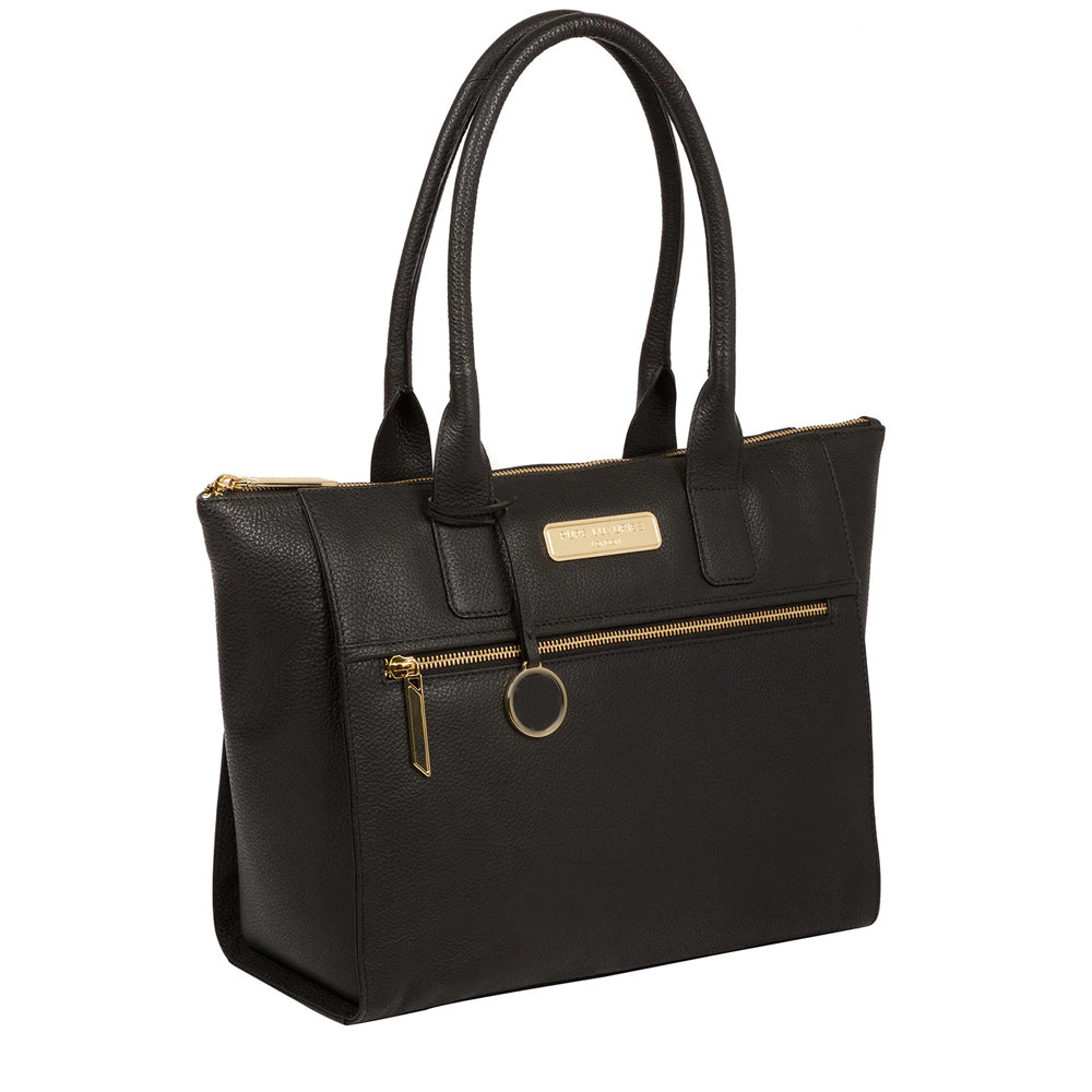 Black Leather Shoulder Bag, Handbag, Leather Tote
