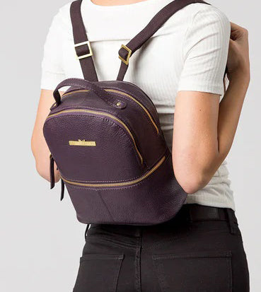 Purple Leather Backpack