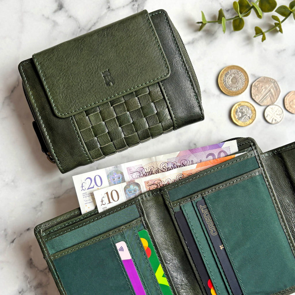 Rowallan Green Leather Purse