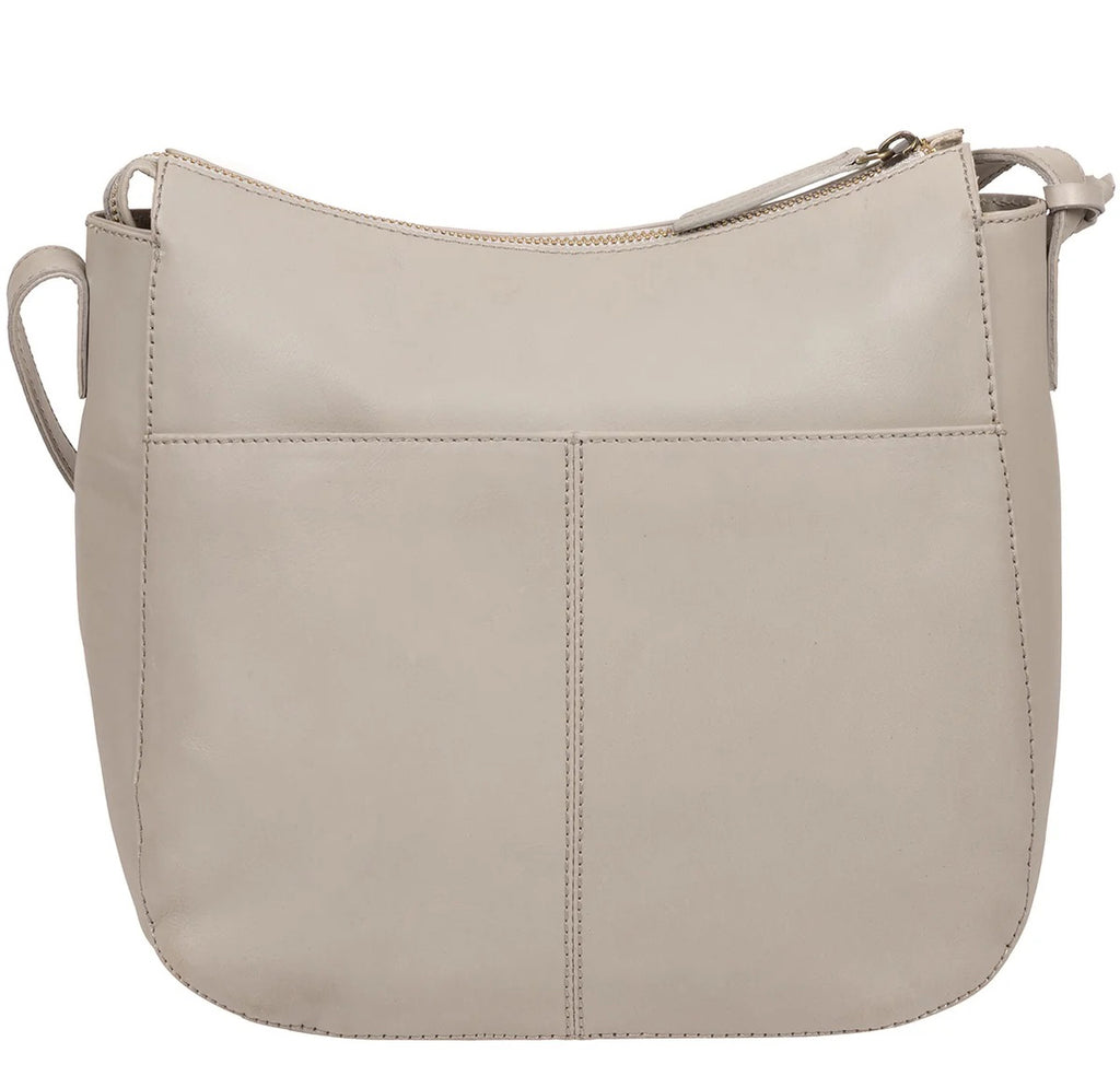 Grey Leather Shoulder & Crossbody Bag