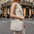 Grey Leather Shoulder & Crossbody Bag
