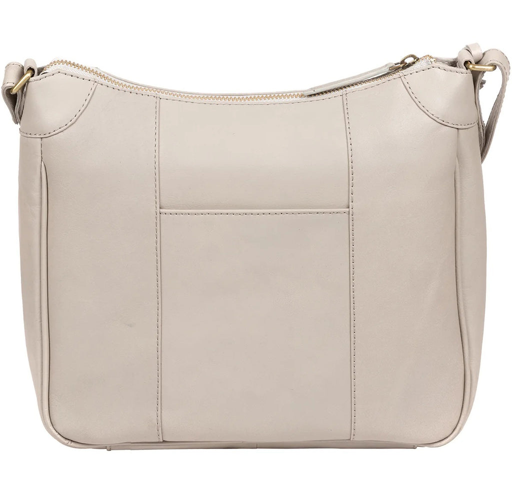 Grey Leather Shoulder & Crossbody Bag