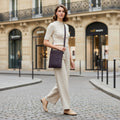 Holly Rose Purple Leather Cross Body Bag