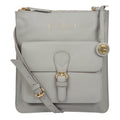 Grey Leather Shoulder Bag, Crossbody Bag