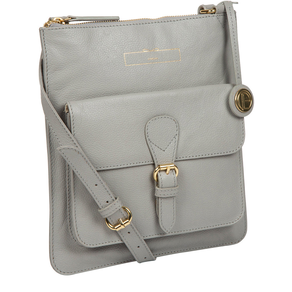 Grey Leather Shoulder Bag, Crossbody Bag