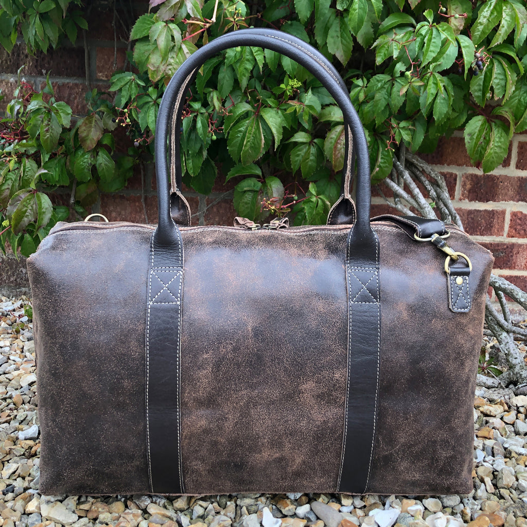 Rowallan Brown Vintage Leather Holdall, Travel Bag