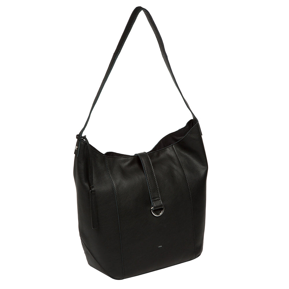Large Black Leather Handbag, Shoulder Bag