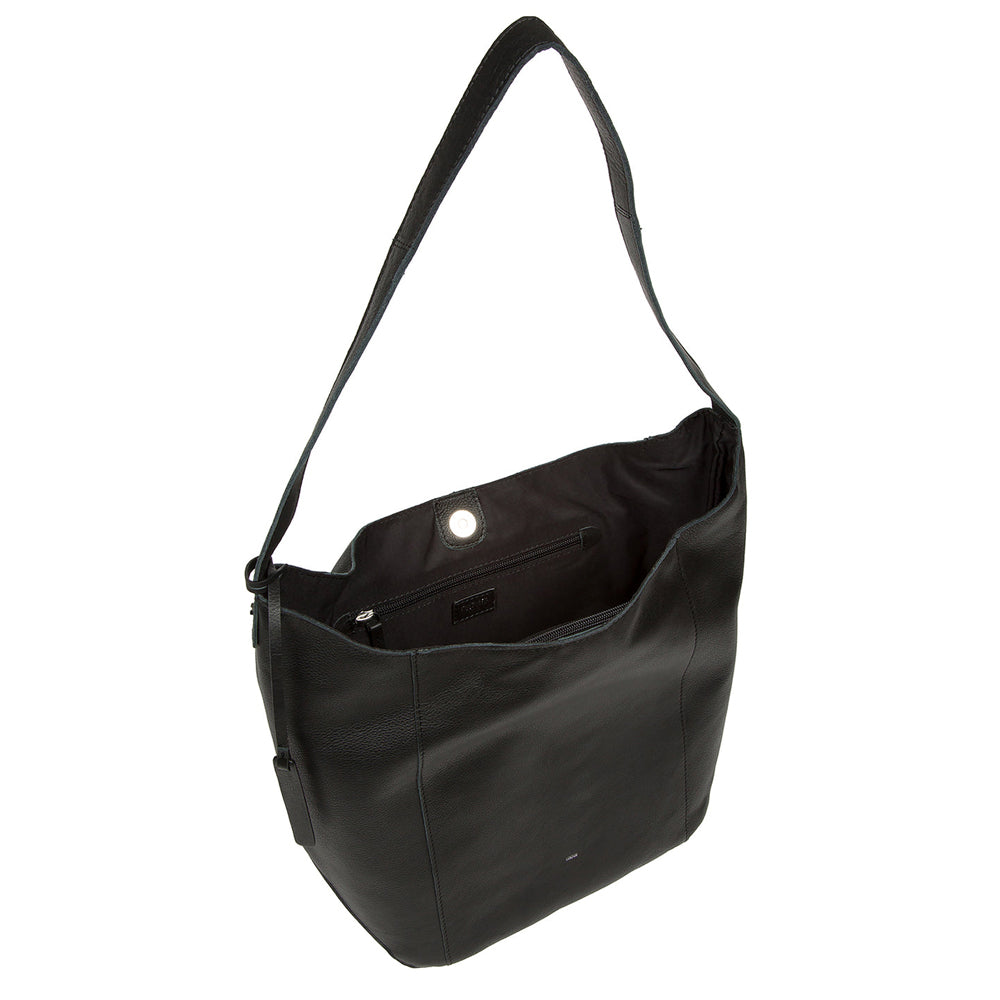 Large Black Leather Handbag, Shoulder Bag