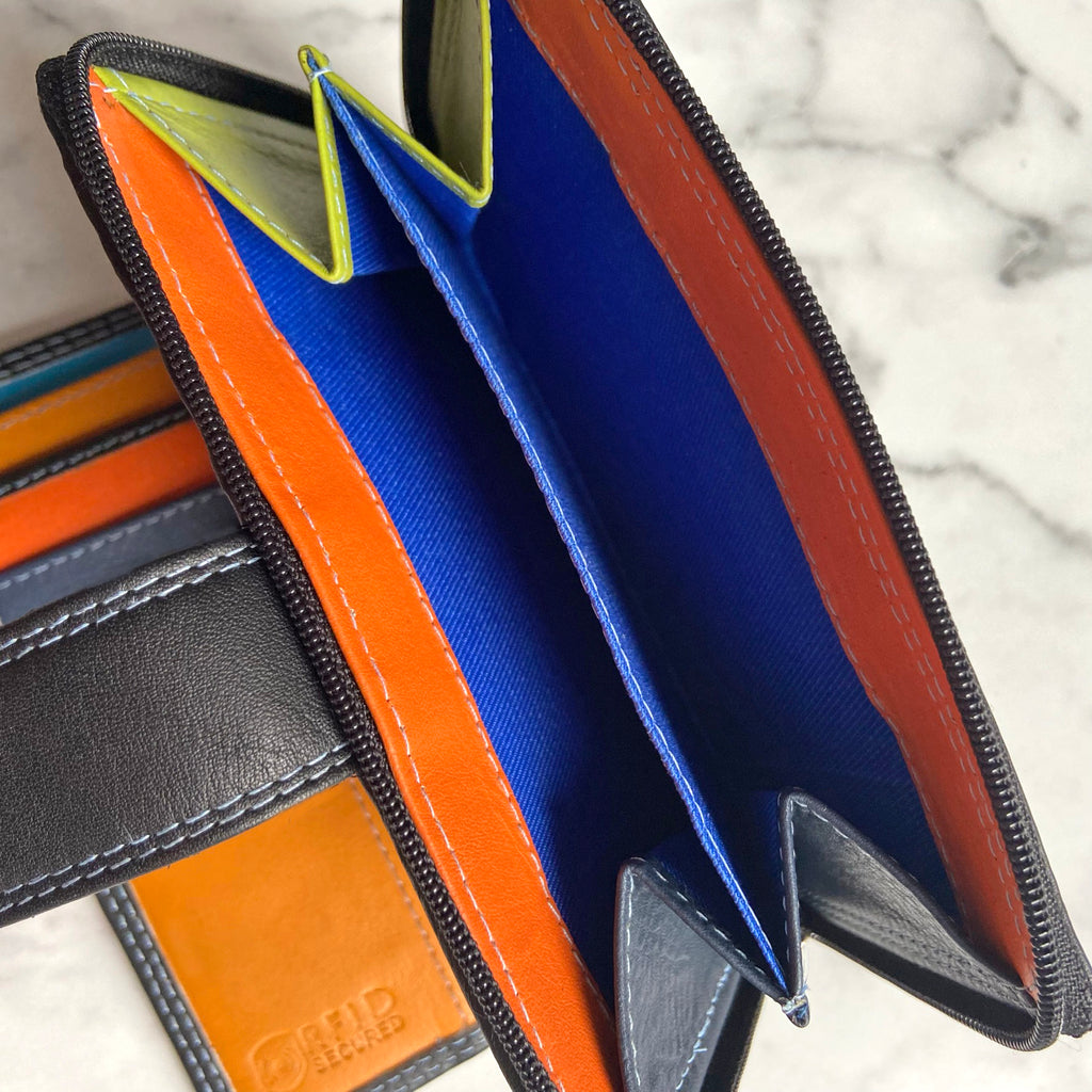 Rowallan Black Leather Purse - RFID Secure