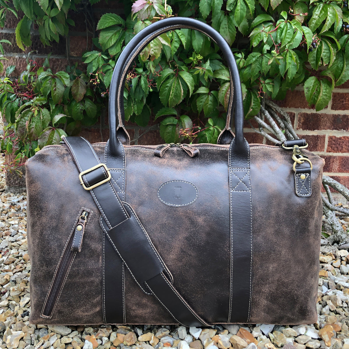 Rowallan Brown Vintage Leather Holdall, Travel Bag