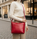 Red Leather Shoulder & Crossbody Bag