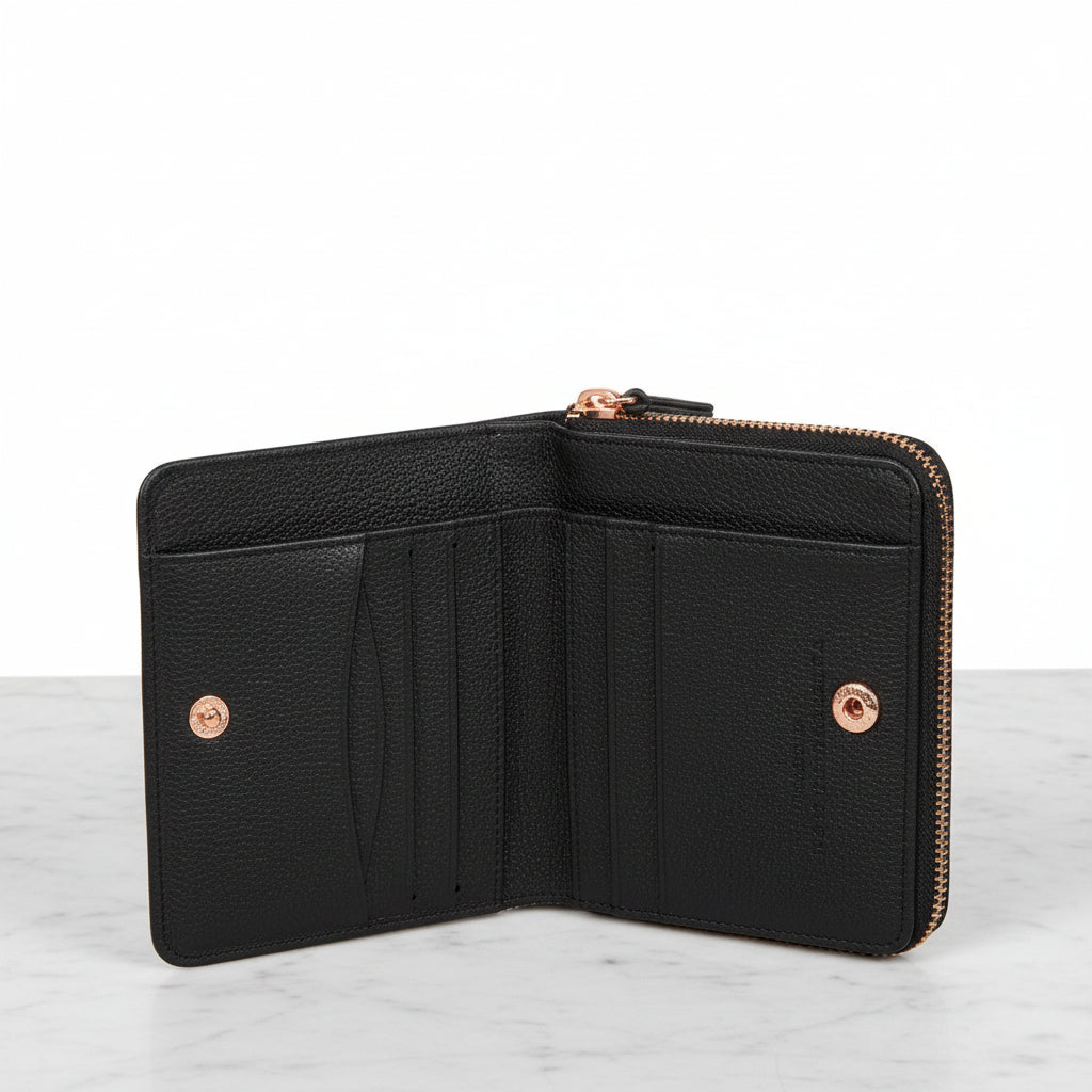 Medium Black Leather Purse
