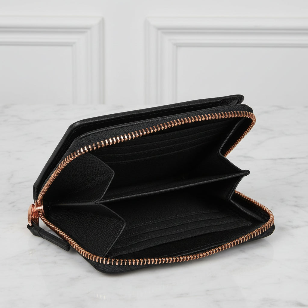 Medium Black Leather Purse