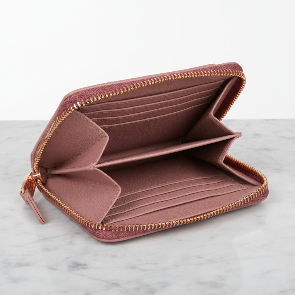Medium Pink Leather Purse