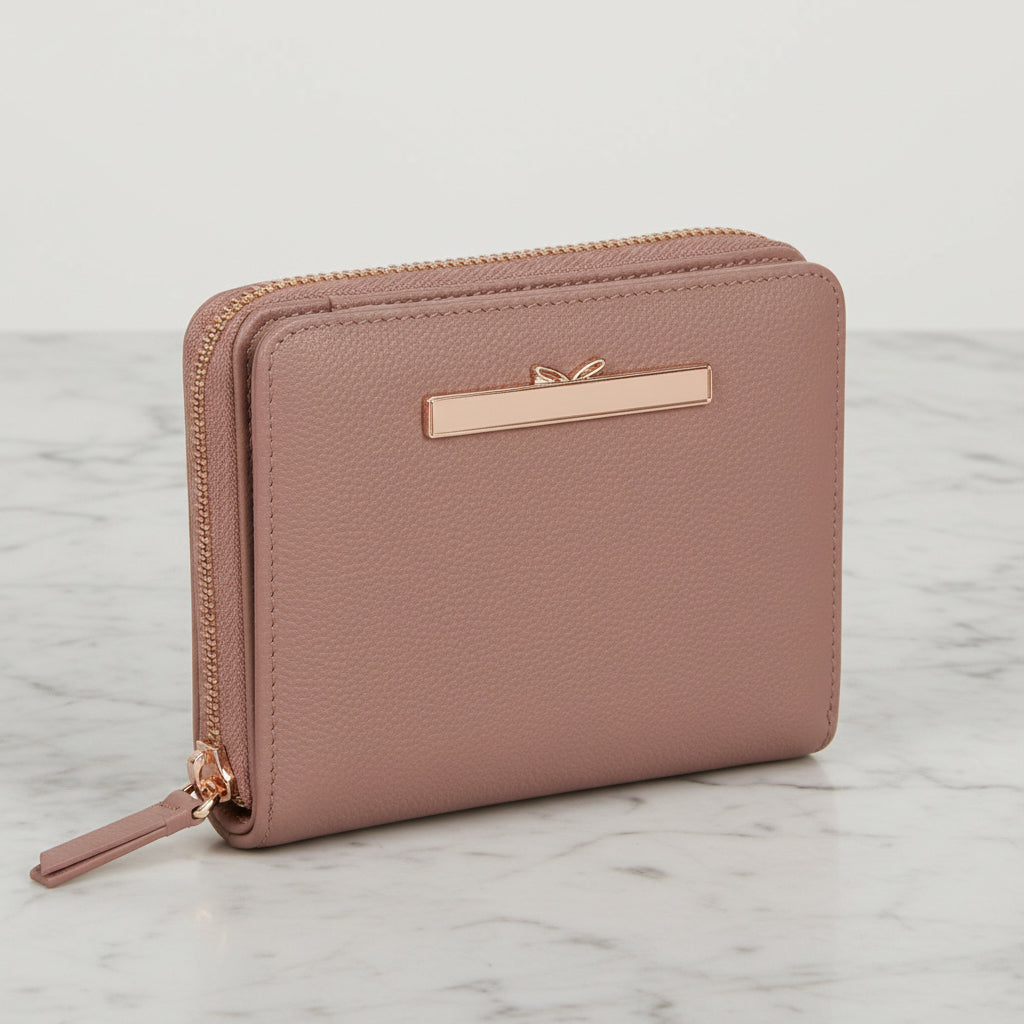 Medium Pink Leather Purse