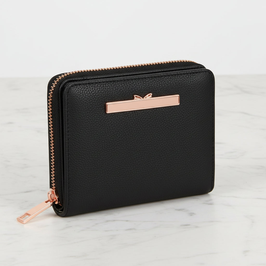 Medium Black Leather Purse