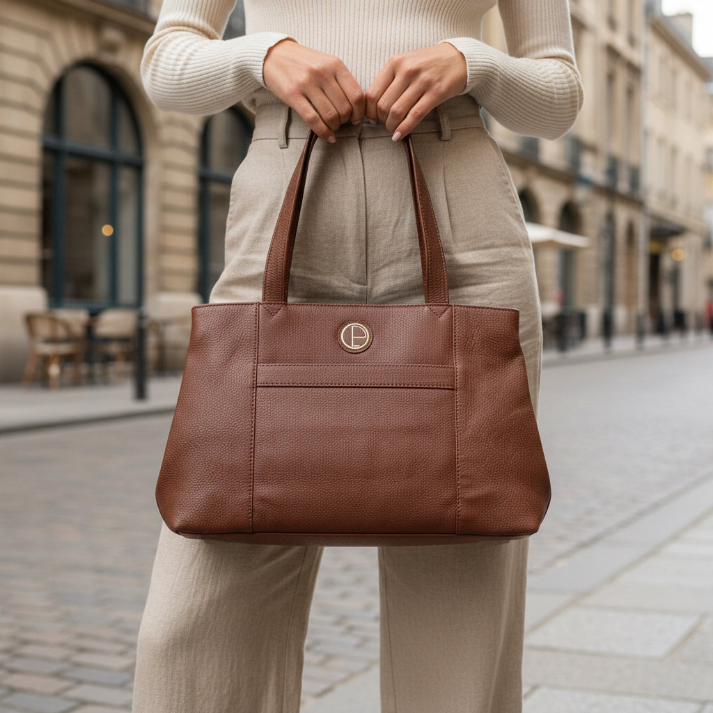 Brown Leather Shoulder Bag, Tote Bag
