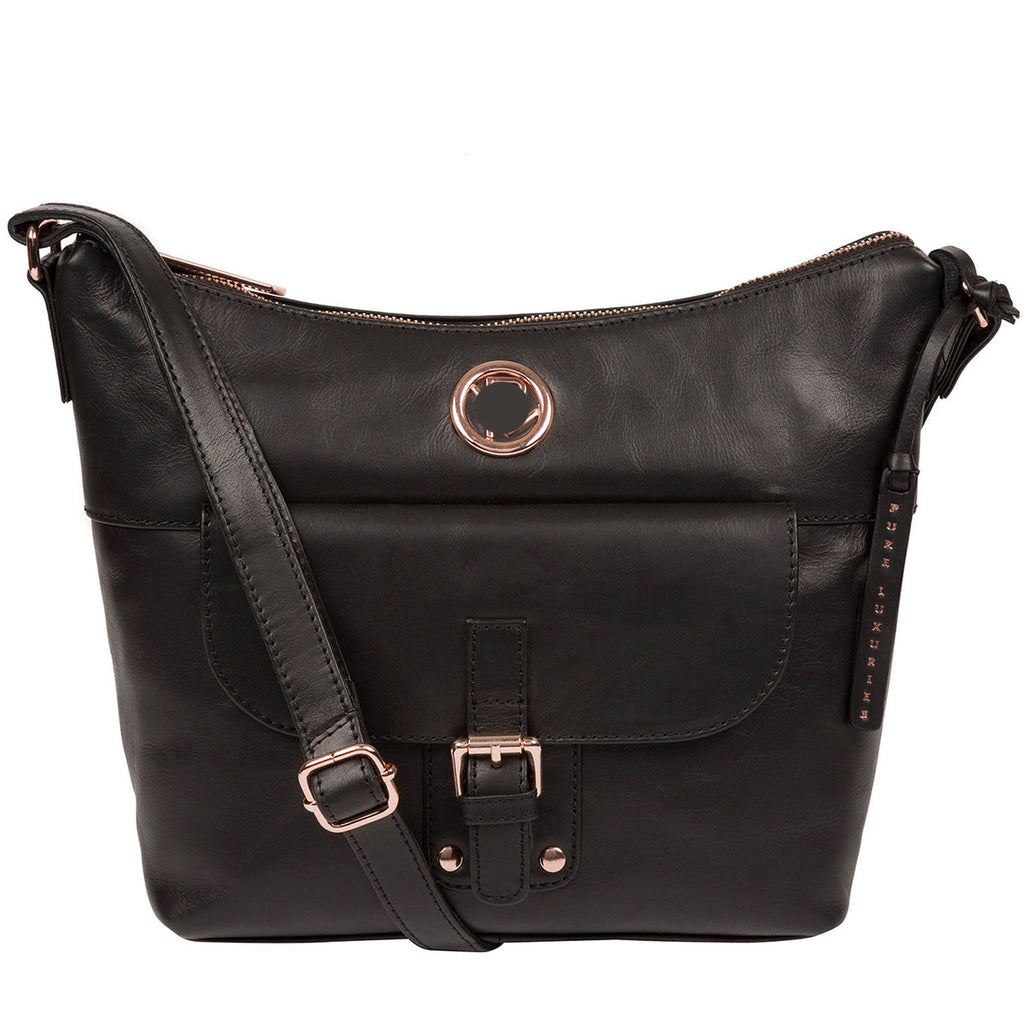 Black Leather Crossbody Bag
