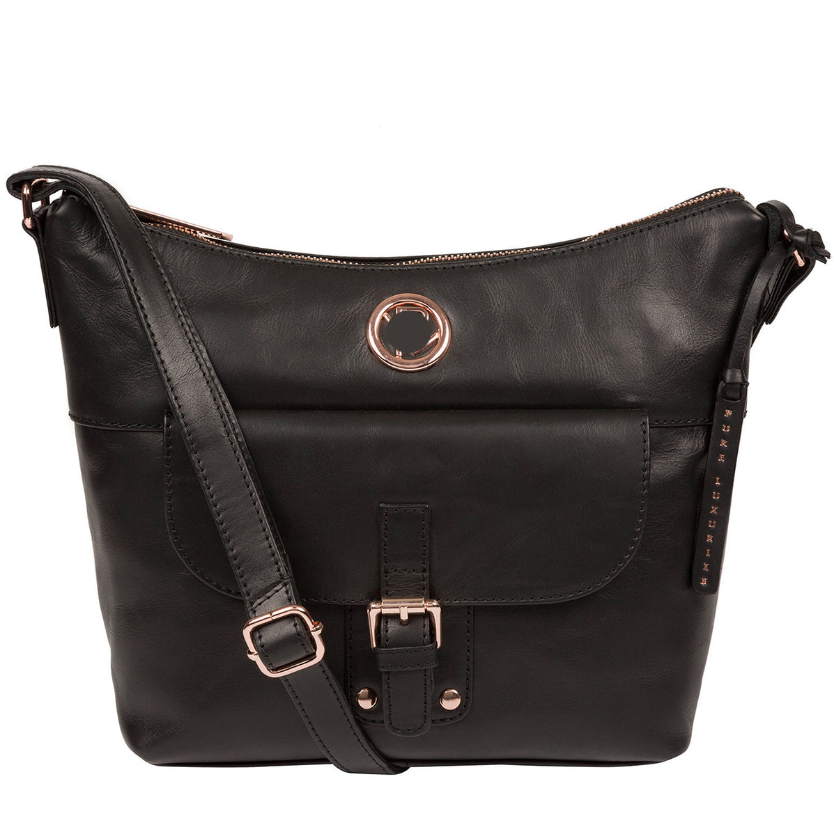 Black Leather Crossbody Bag