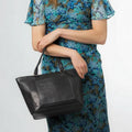 Large Dark Navy Leather Tote Bag