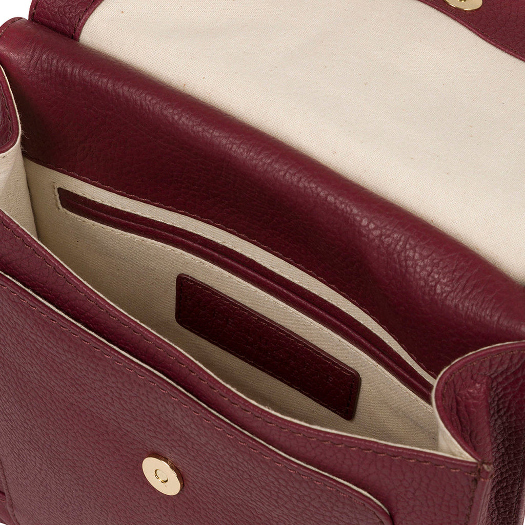 Pomegranate Leather Cross Body Shoulder Bag
