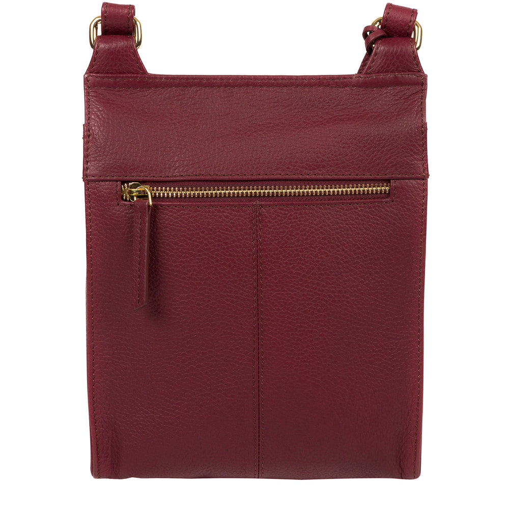 Pomegranate Leather Cross Body Shoulder Bag
