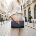 Rowallan Slim Navy Leather Phone Bag, Cross Body Bag, Travel Bag