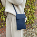 Rowallan Navy Small Leather Phone Bag, Body Bag