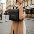 Rowallan Black Leather Backpack