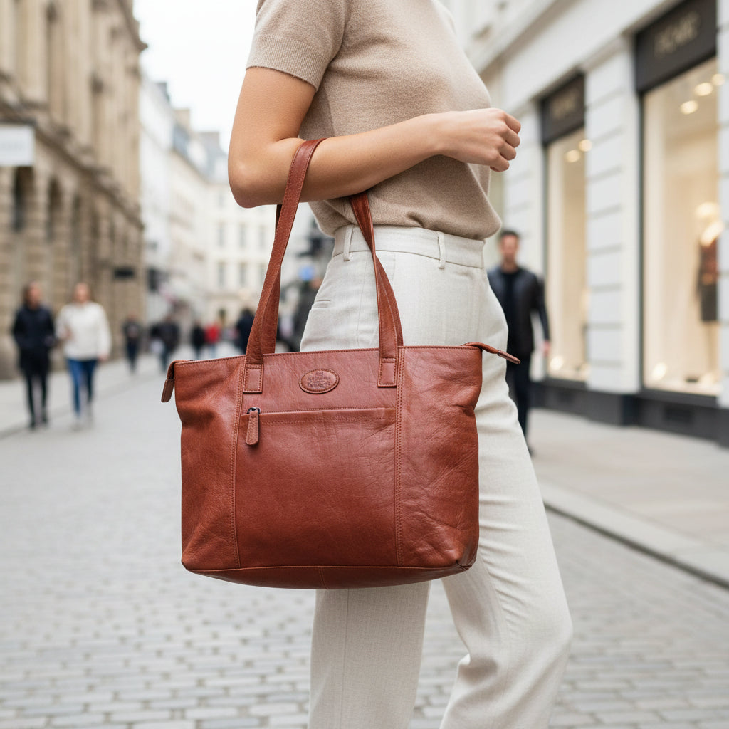 Large Rowallan Tan Leather Shoulder Bag