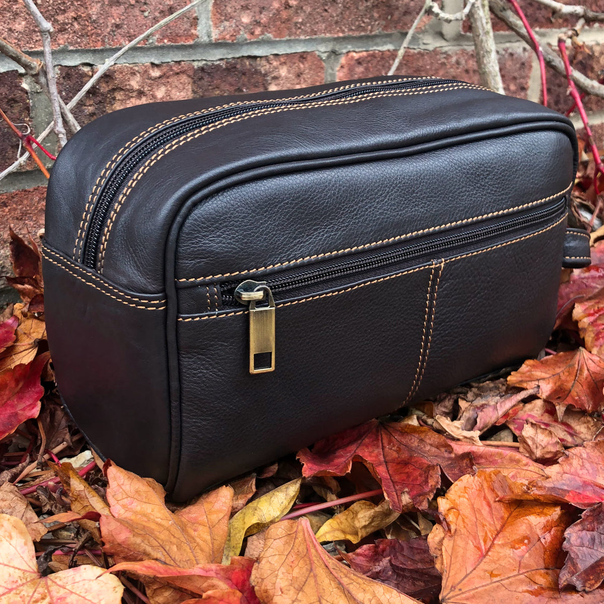 Rowallan Brown Leather Wash Bag - Second