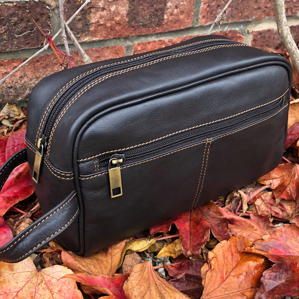 Rowallan Brown Leather Wash Bag - Second