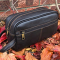 Rowallan Brown Leather Wash Bag - Second