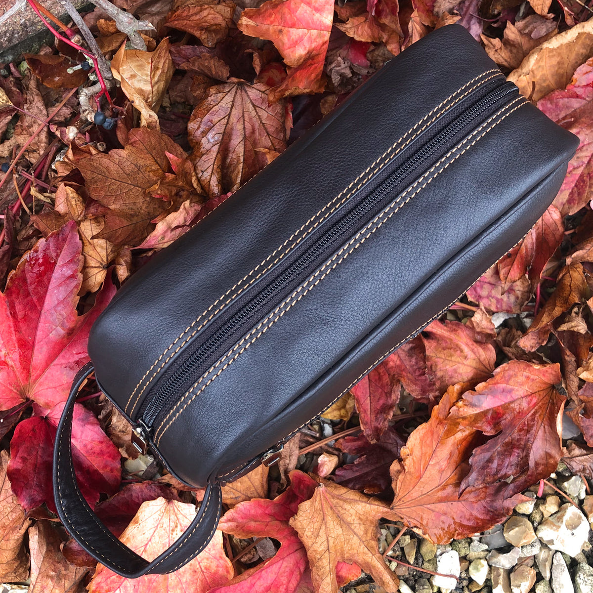 Rowallan Brown Leather Wash Bag - Second