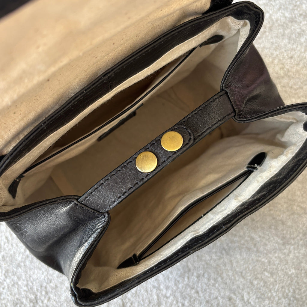 Black Leather Backpack
