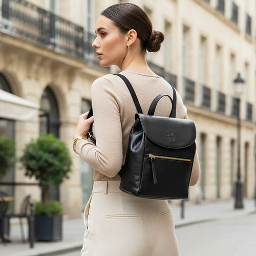 Black Leather Backpack