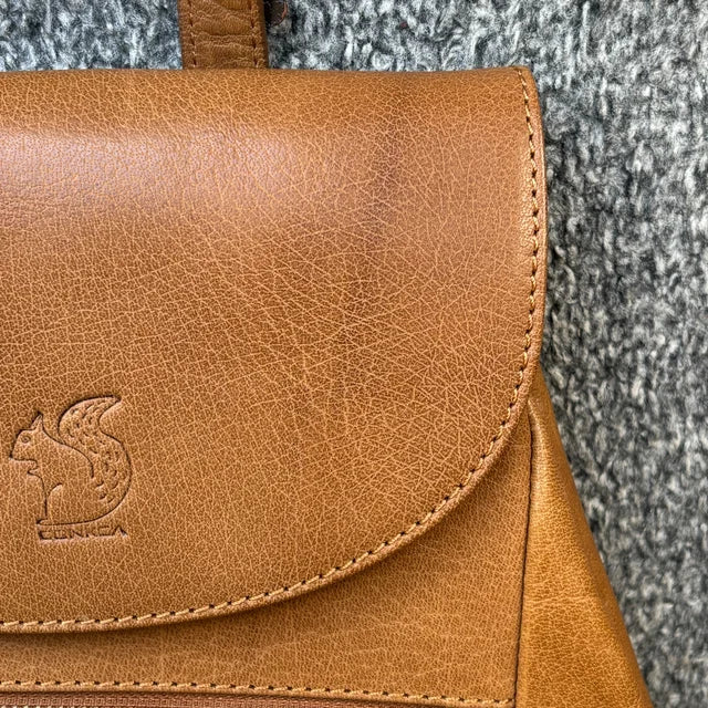 Tan Leather Backpack