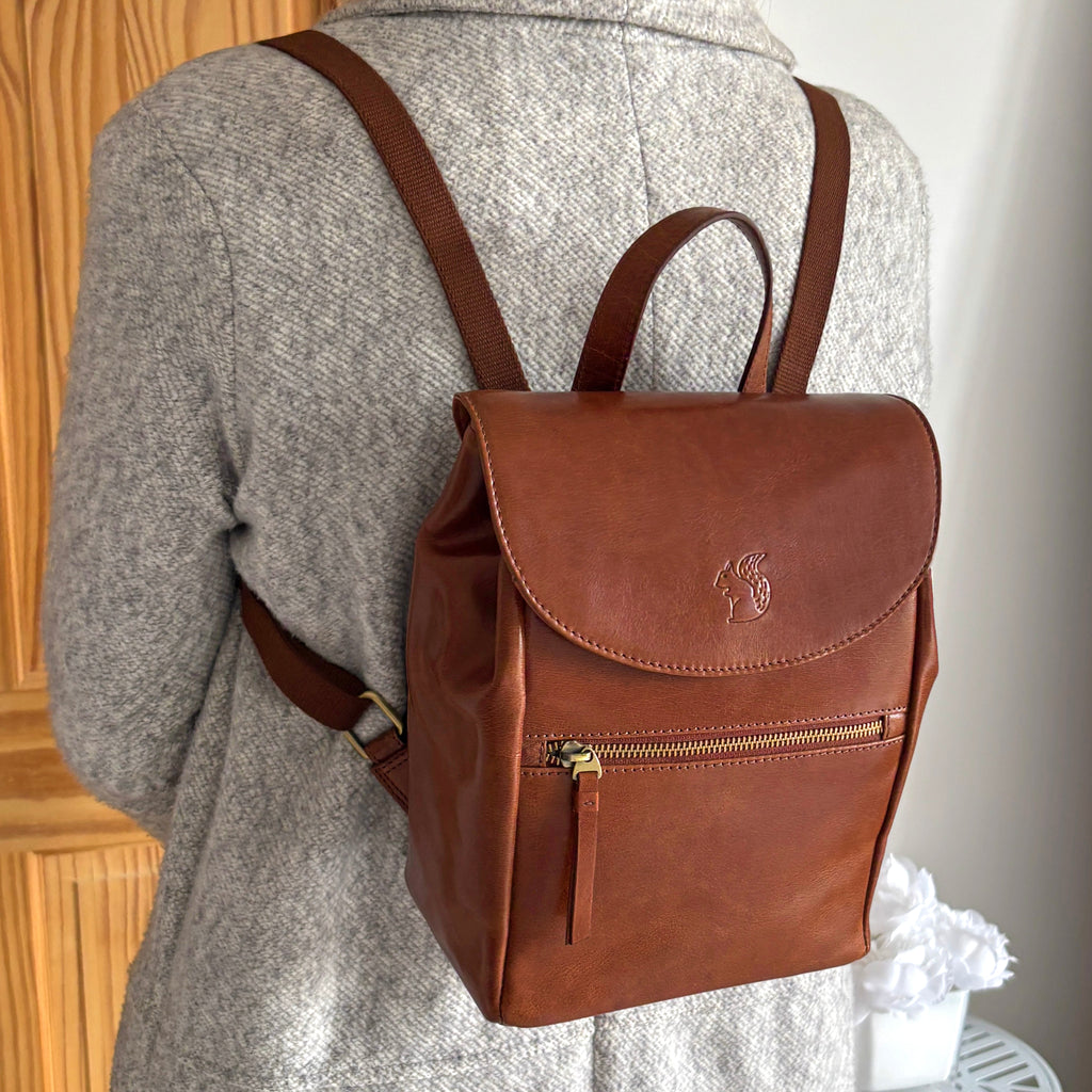 Brown Leather Backpack