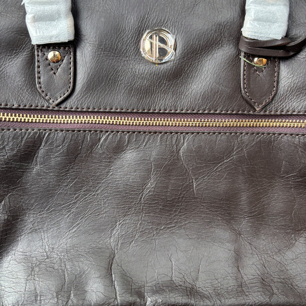 Dark Brown Leather Shoulder Bag, Handbag, Tote Bag