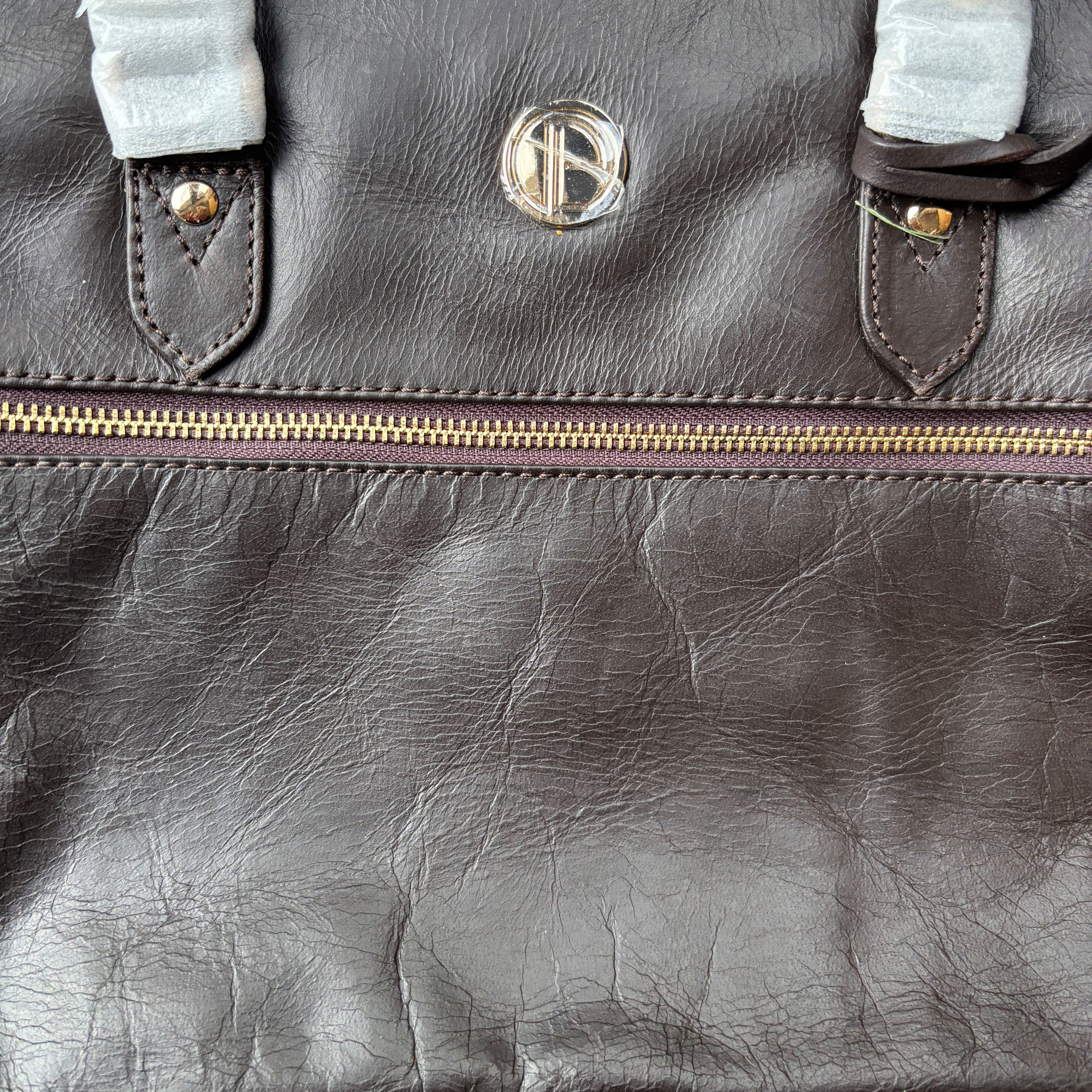 Dark Brown Leather Shoulder Bag, Handbag, Tote Bag