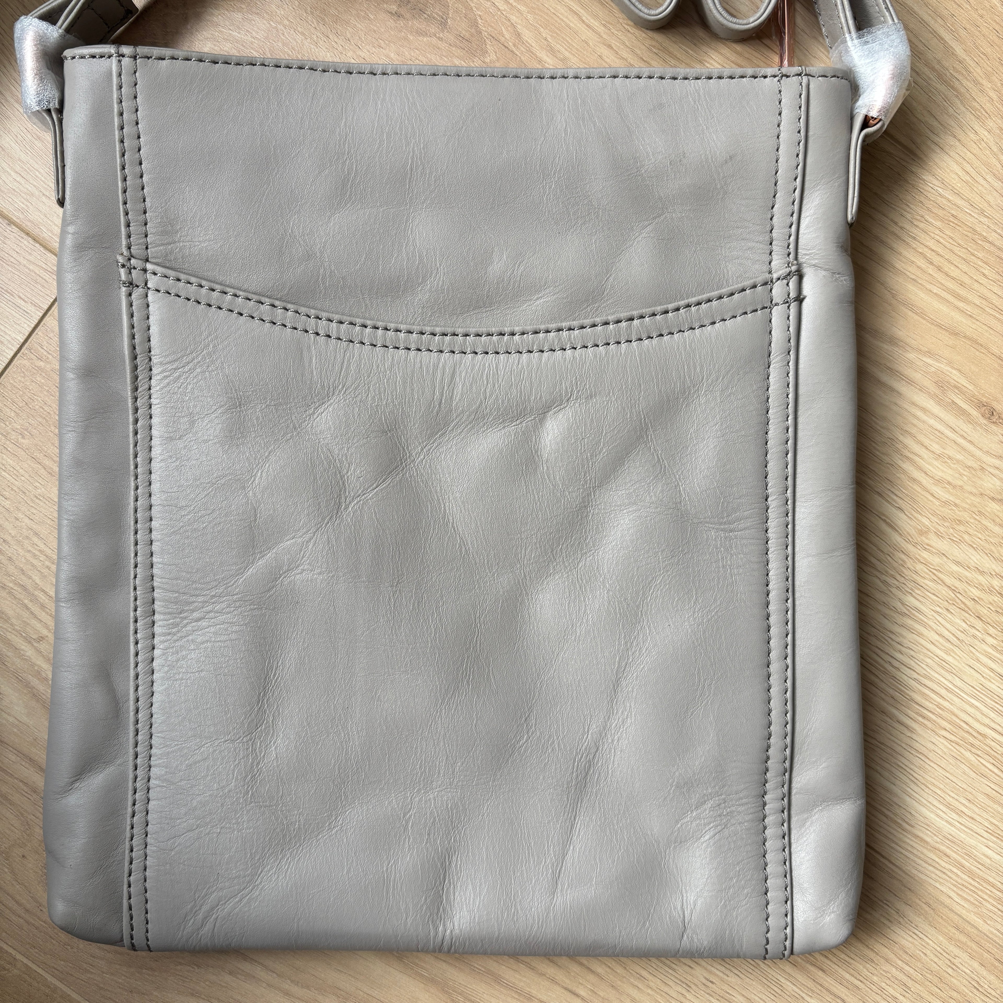 Grey Leather Cross Body Bag, Shoulder Bag