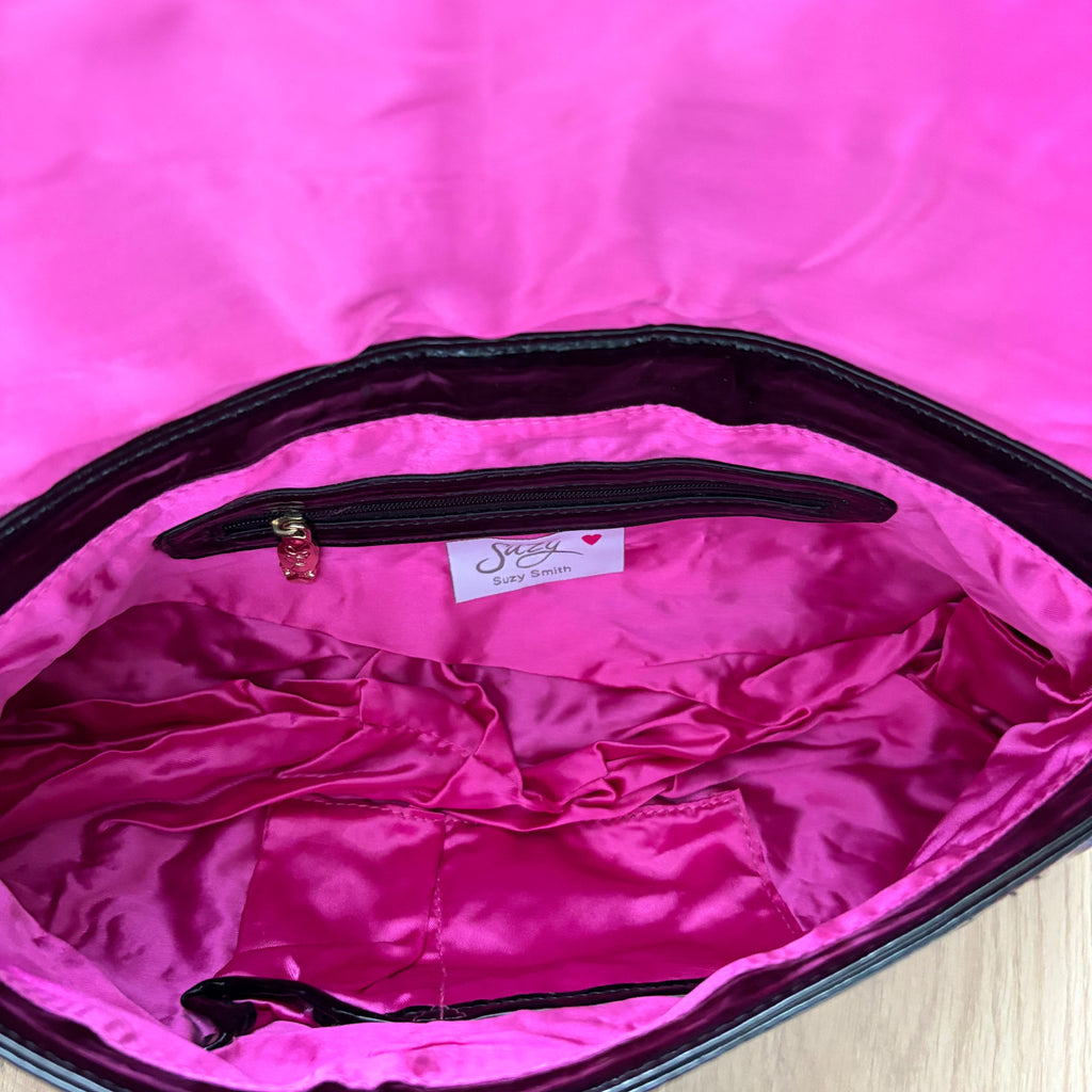 Suzy Smith Large Black Clutch Bag