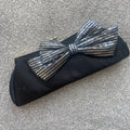 Black Sequin Bow Clutch Bag