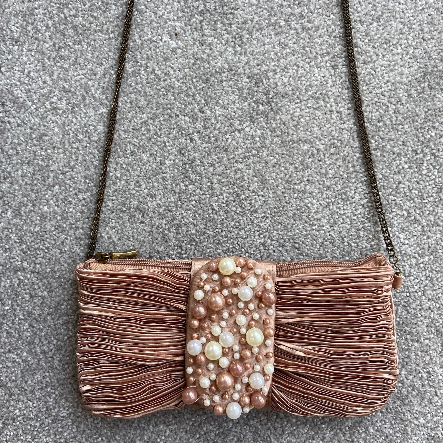 Rose Beaded Shoulder or Clutch Bag