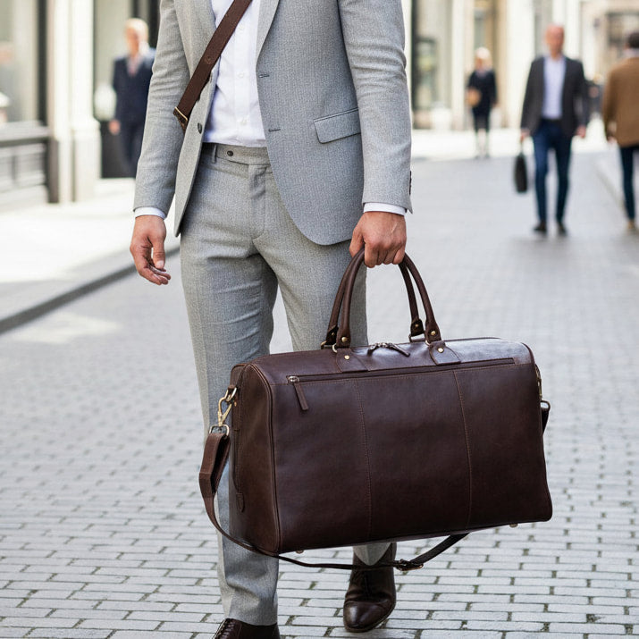 Luxury Large Brown Buffalo Leather Holdall